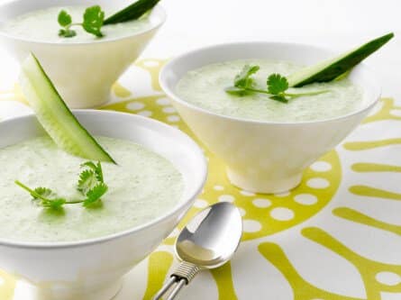 Creme frio de melão e pepino, como jantar para perder peso